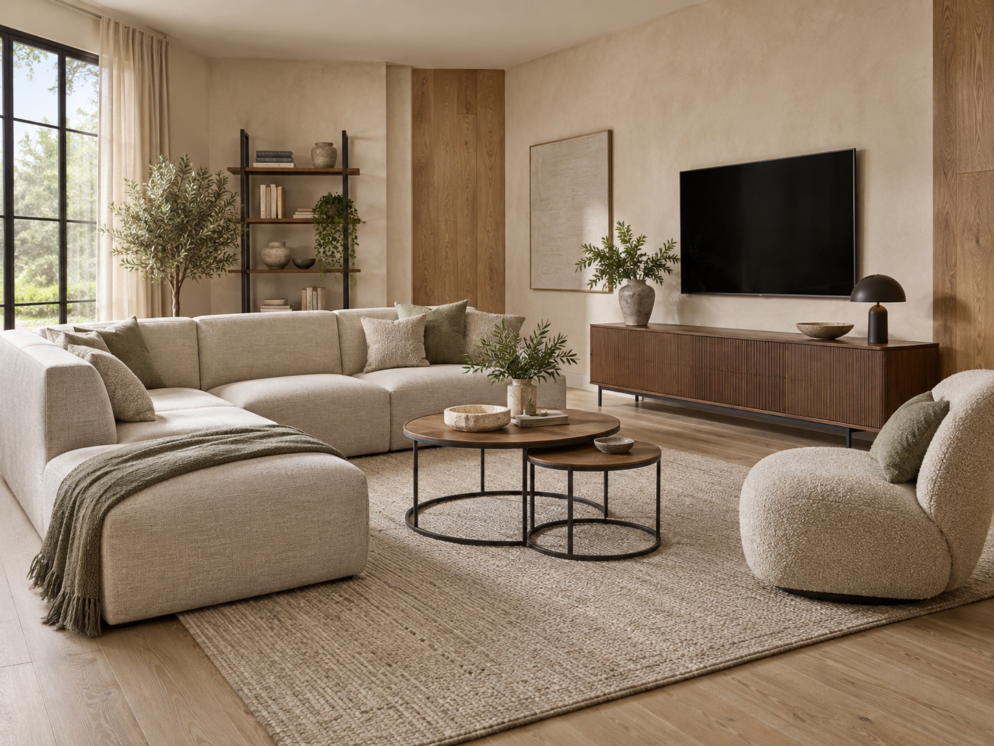 Coordinated residential living room furniture collection